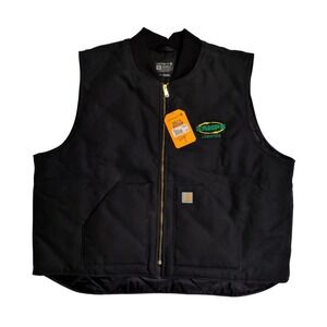 Carhartt Duck Canvas Vest Mens Size 4XL Quilted Work Wear Outdoor New V01-BLK